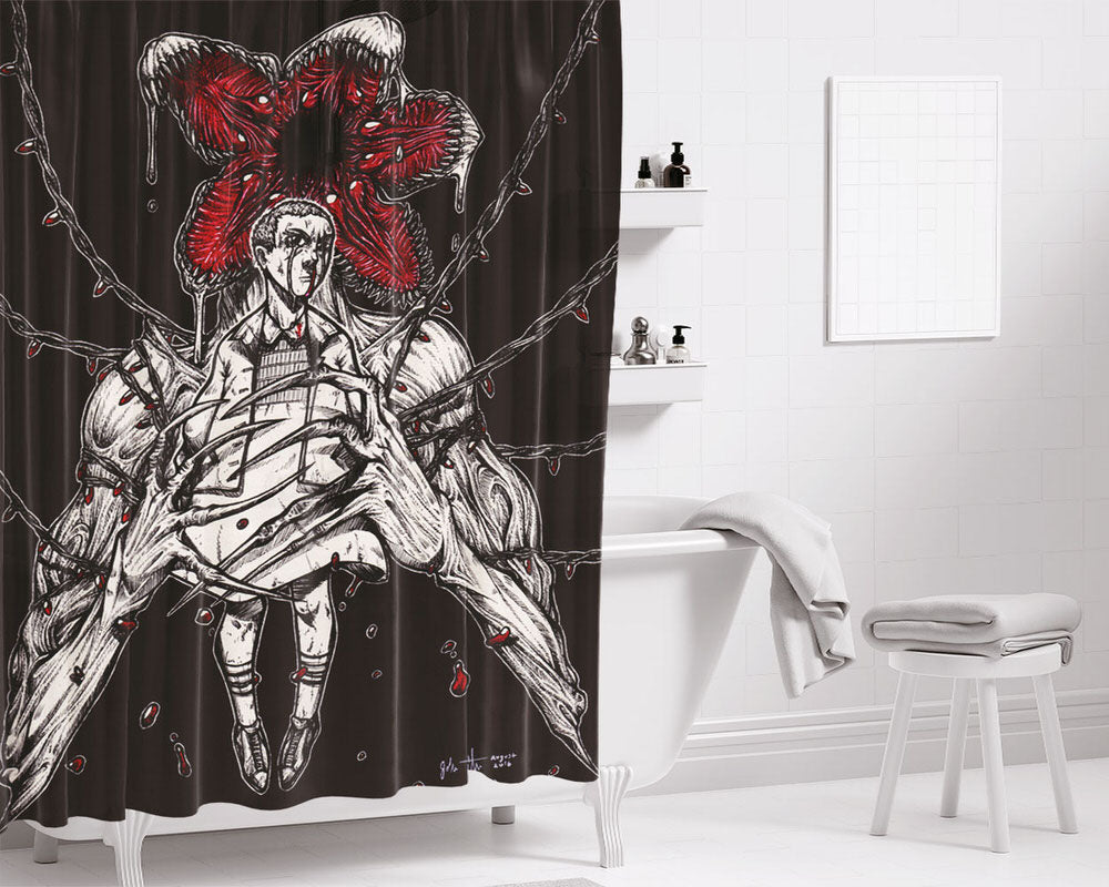 Demogorgon Eleven Chain Bathroom Shower Curtain Fabric Waterproof | 66 X 72 Inch