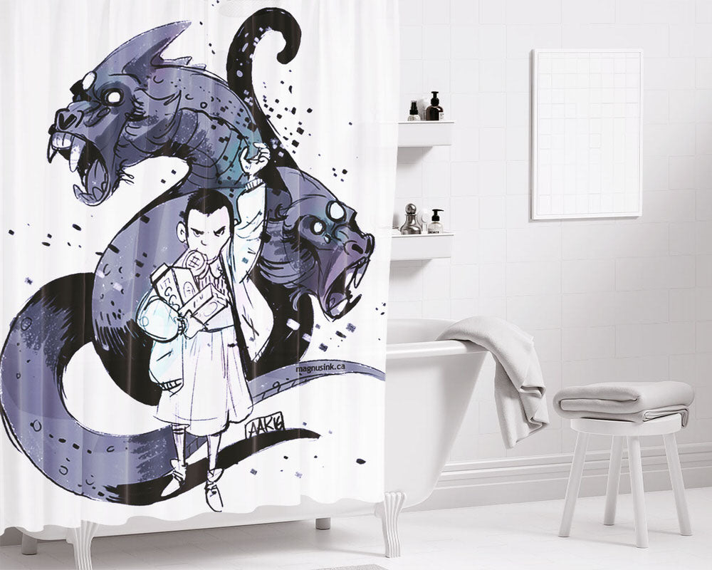 Demogorgon Vs Eleven Bathroom Shower Curtain Fabric Waterproof | 66 X 72 Inch