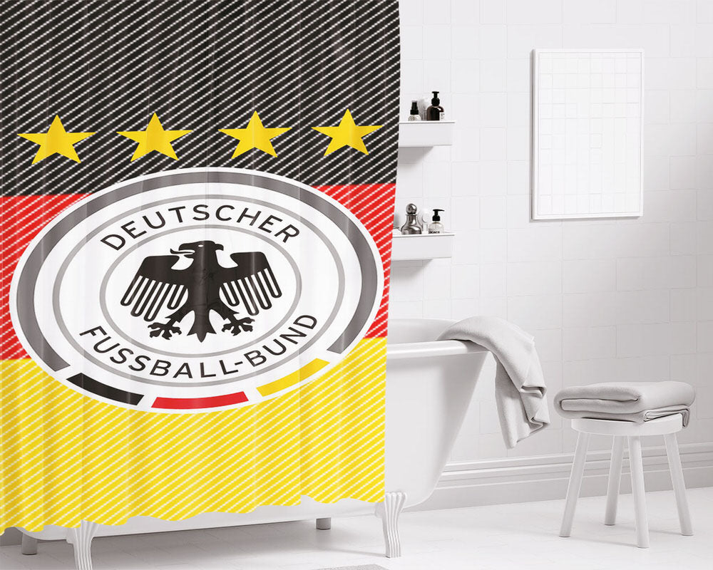 Deutscher Fussball-Bund Wallpaper Bathroom Shower Curtain Fabric Waterproof | 66 X 72 Inch