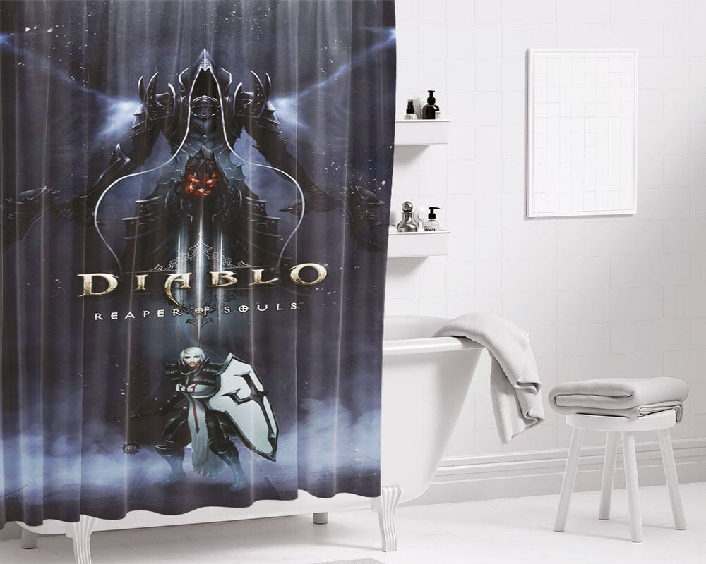 Diablo 3 Poster Bathroom Shower Curtain Fabric Waterproof | 66 X 72 Inch