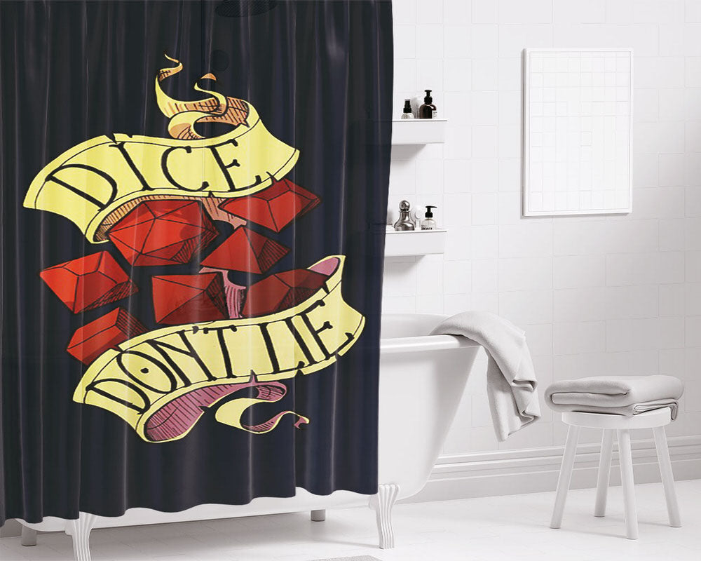Dice Dont Lie Bathroom Shower Curtain Fabric Waterproof | 66 X 72 Inch