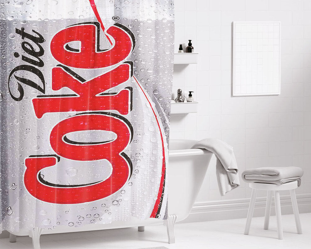 Diet Coke Retro Bathroom Shower Curtain Fabric Waterproof | 66 X 72 Inch