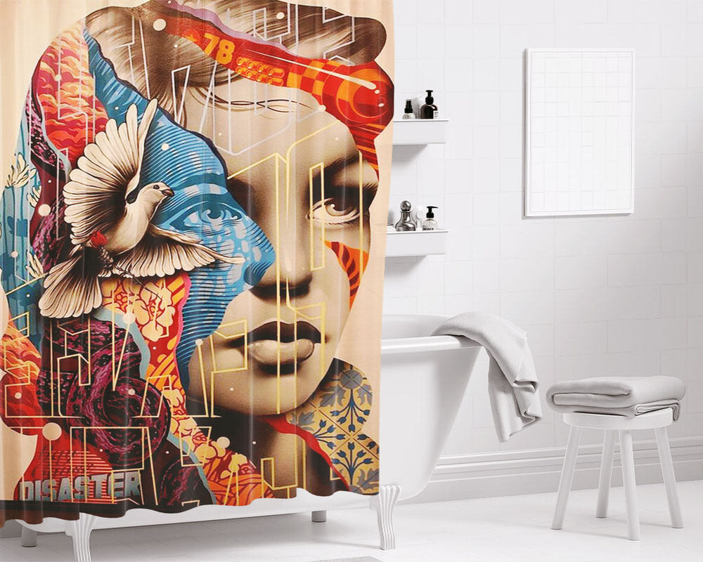 Disaster Girls Ilustation Art Bathroom Shower Curtain Fabric Waterproof | 66 X 72 Inch