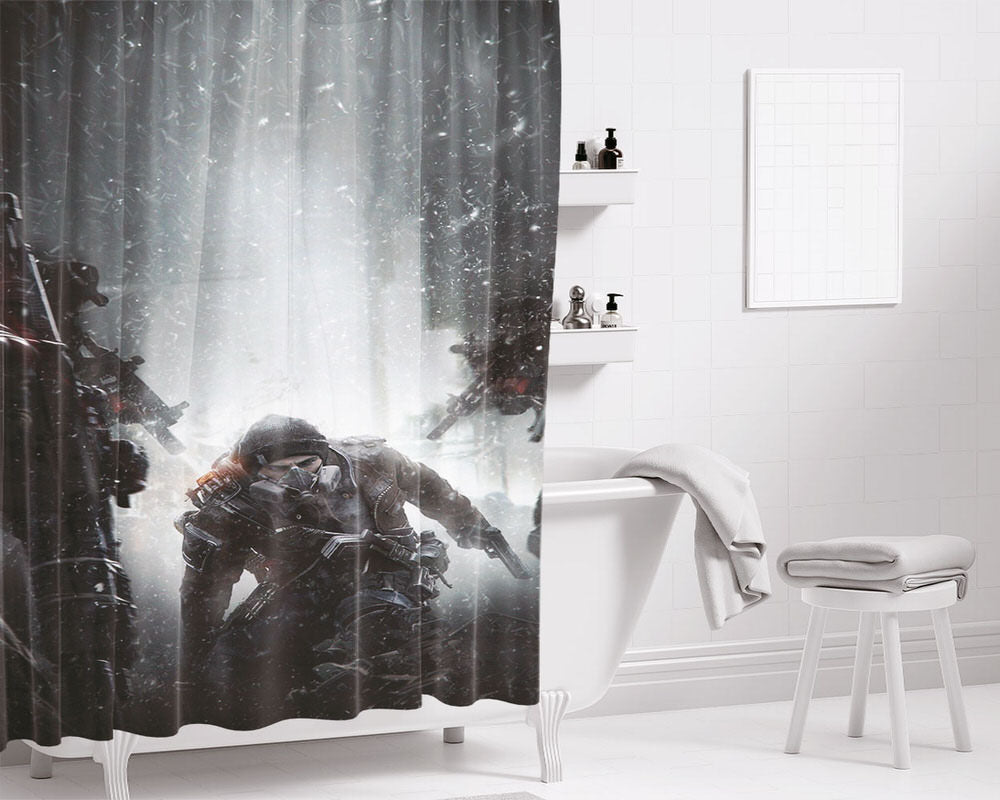 Division 2 Bathroom Shower Curtain Fabric Waterproof | 66 X 72 Inch
