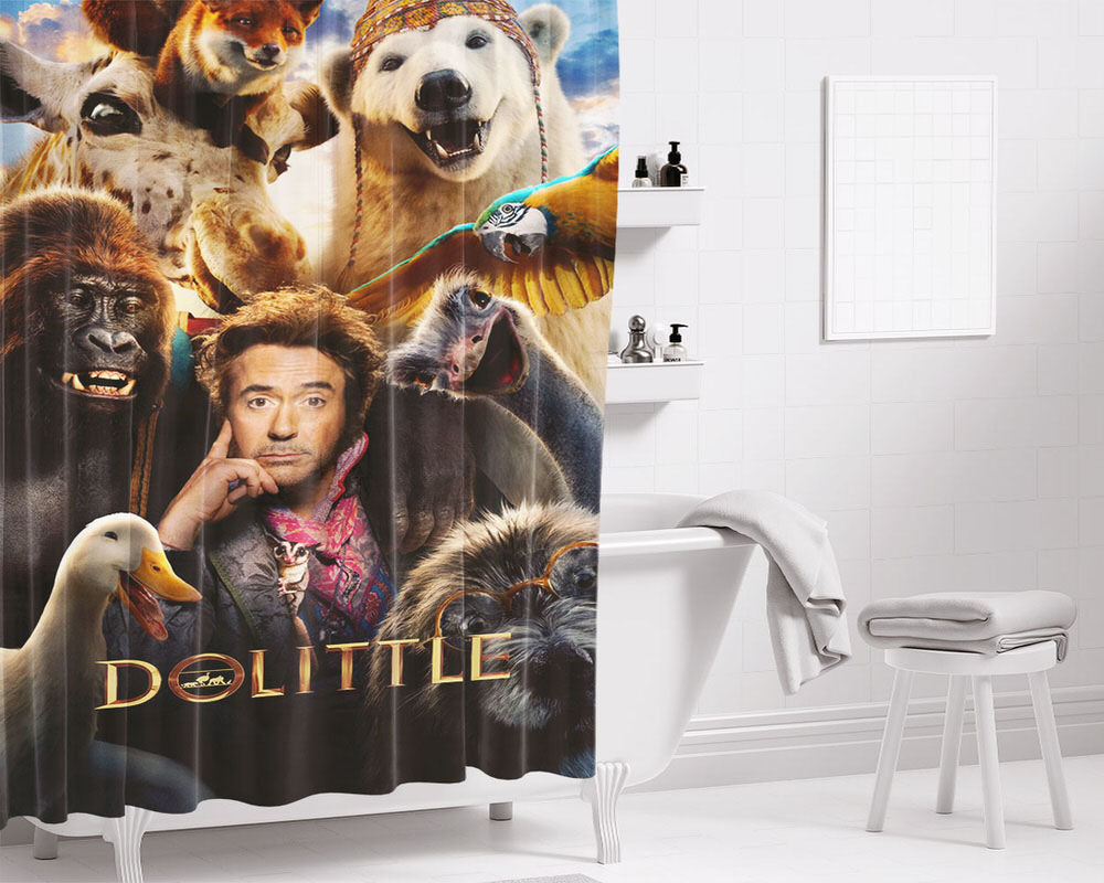 Doctor Dolittle Robert Downey Animated Movie Bathroom Shower Curtain Fabric Waterproof | 66 X 72 Inch