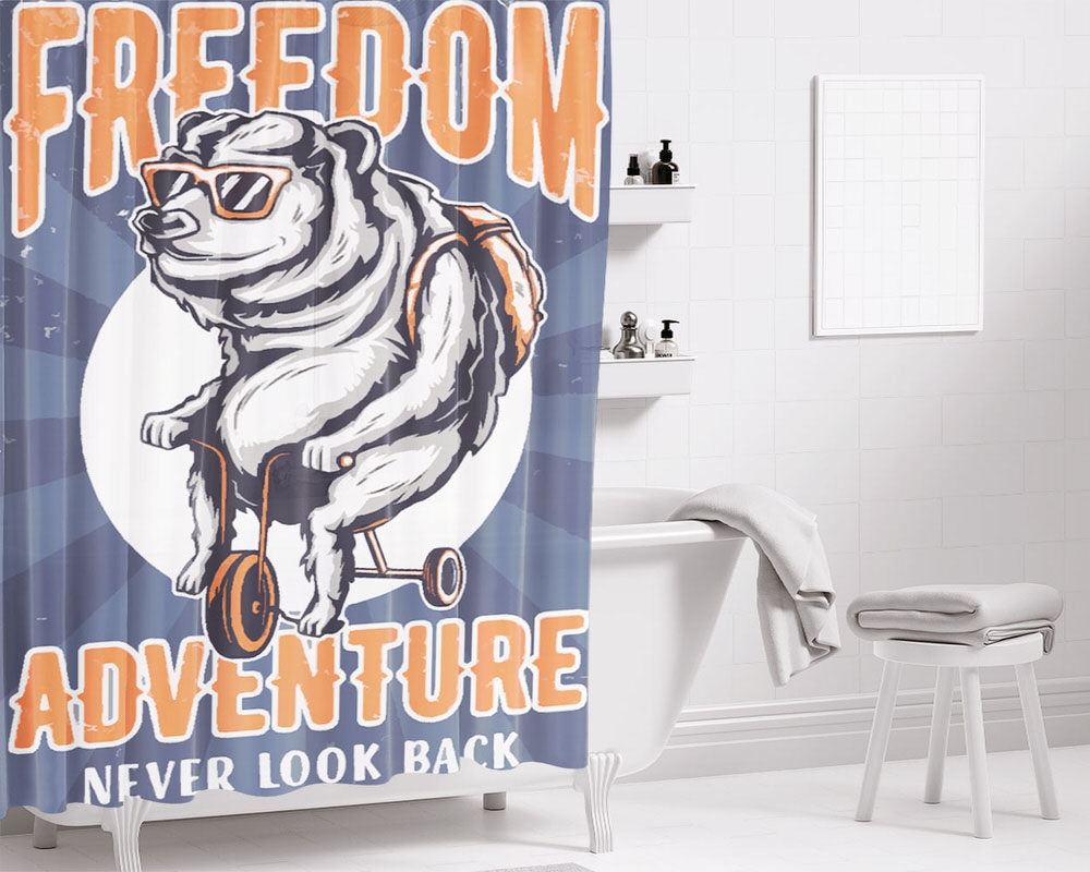 Dog Have A Dream Bathroom Shower Curtain Fabric Waterproof | 66 X 72 Inch