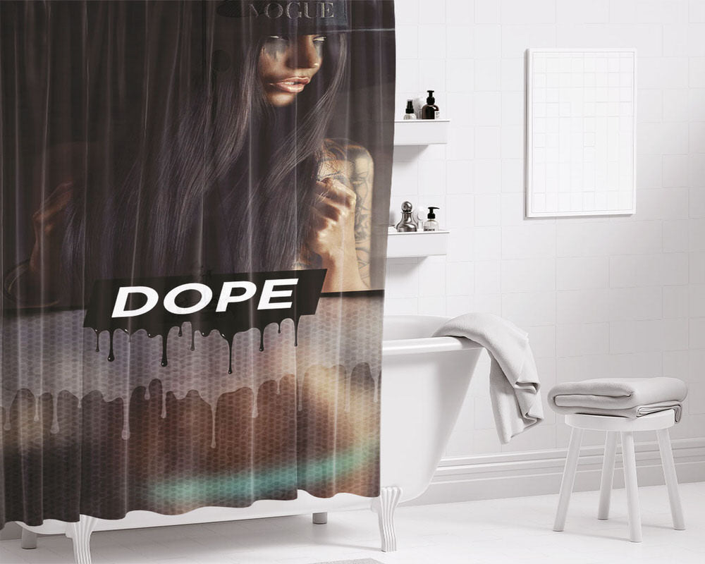 Dope Gril Bathroom Shower Curtain Fabric Waterproof | 66 X 72 Inch