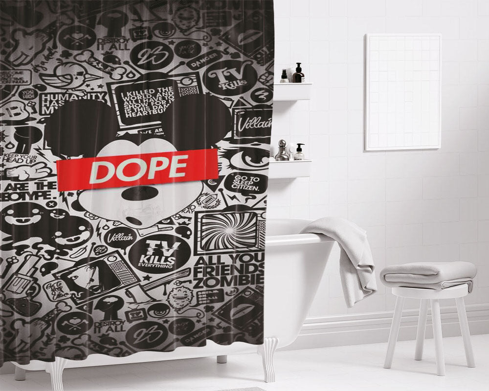 Dope Wallpaper Bathroom Shower Curtain Fabric Waterproof | 66 X 72 Inch
