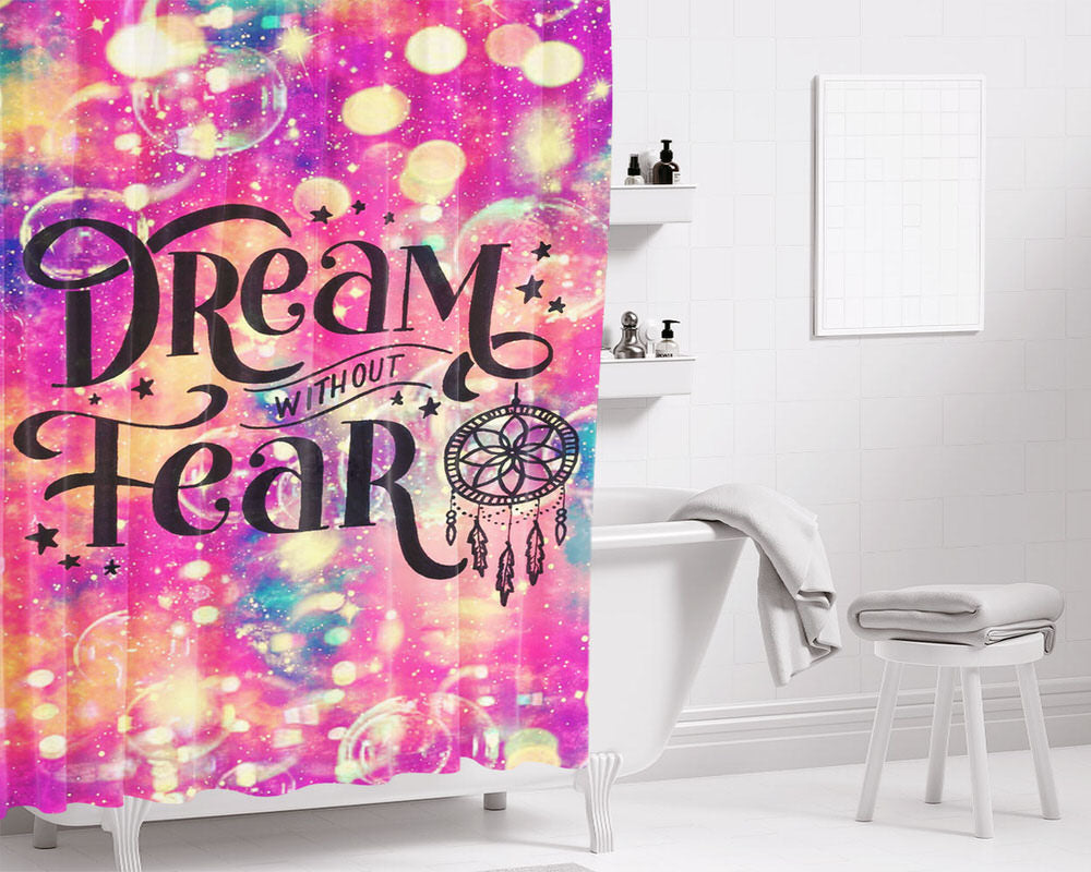 Dream Without Fear Dream Catcher Bathroom Shower Curtain Fabric Waterproof | 66 X 72 Inch