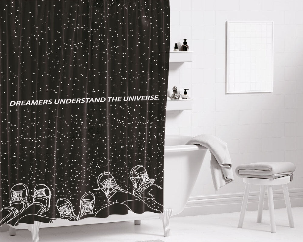 Dreamers Understand The Universe Bathroom Shower Curtain Fabric Waterproof | 66 X 72 Inch