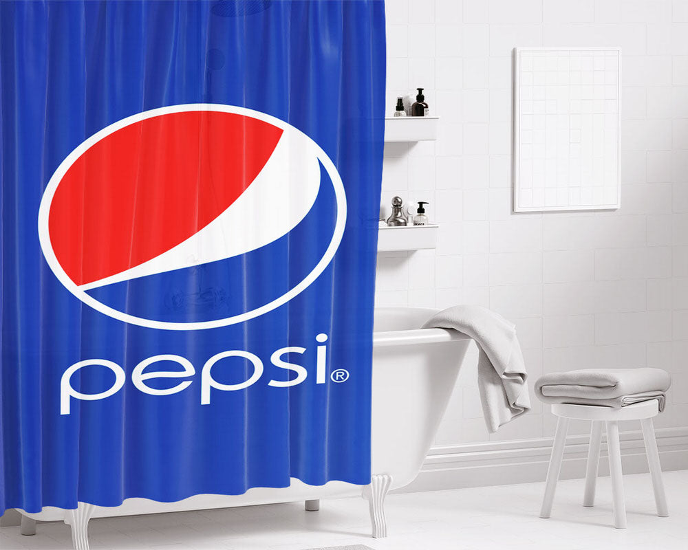 Drink Pepsi Blu Bathroom Shower Curtain Fabric Waterproof | 66 X 72 Inch