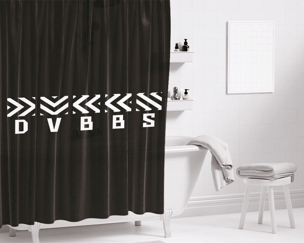 Dvbbs Logo Wallpaper Black Bathroom Shower Curtain Fabric Waterproof | 66 X 72 Inch