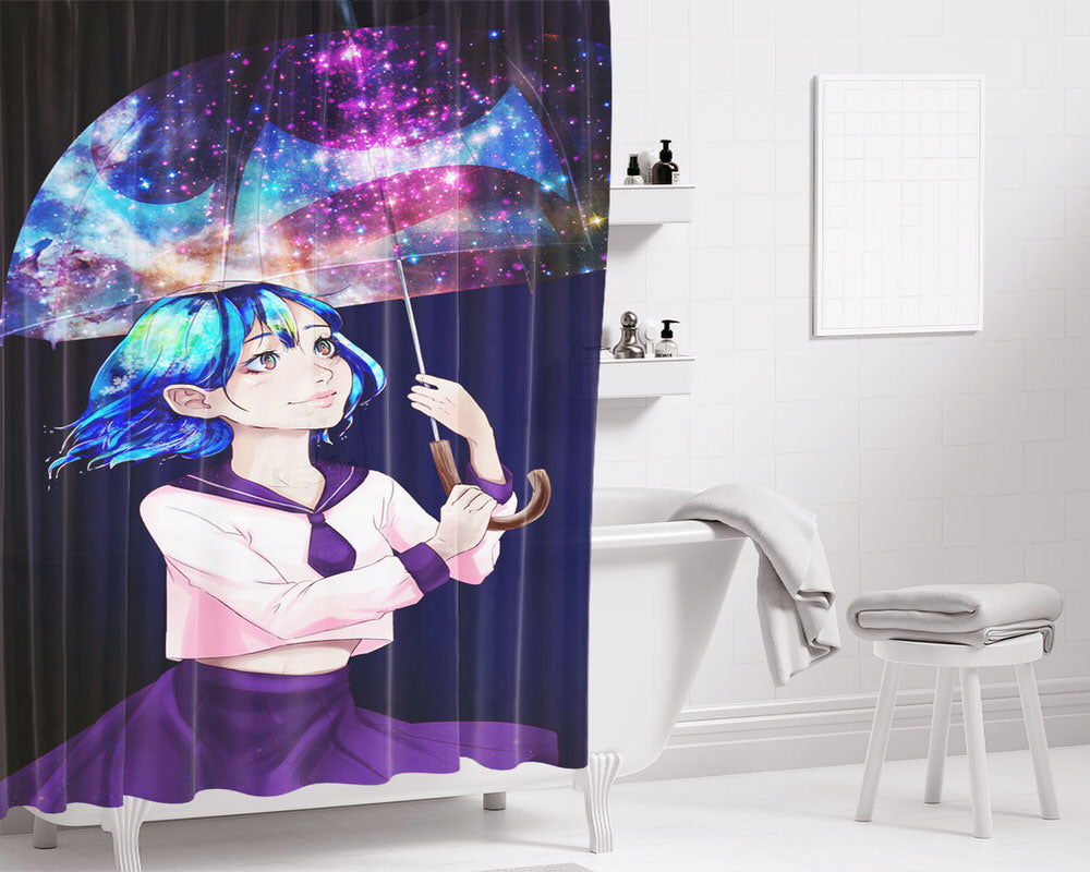 Earth Chan Universe Bathroom Shower Curtain Fabric Waterproof | 66 X 72 Inch