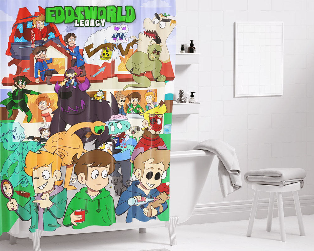 Eddsworld Legacy Movie Bathroom Shower Curtain Fabric Waterproof | 66 X 72 Inch