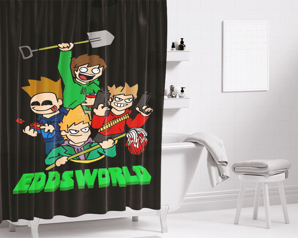 Eddsworld Movie Fan Art Bathroom Shower Curtain Fabric Waterproof | 66 X 72 Inch