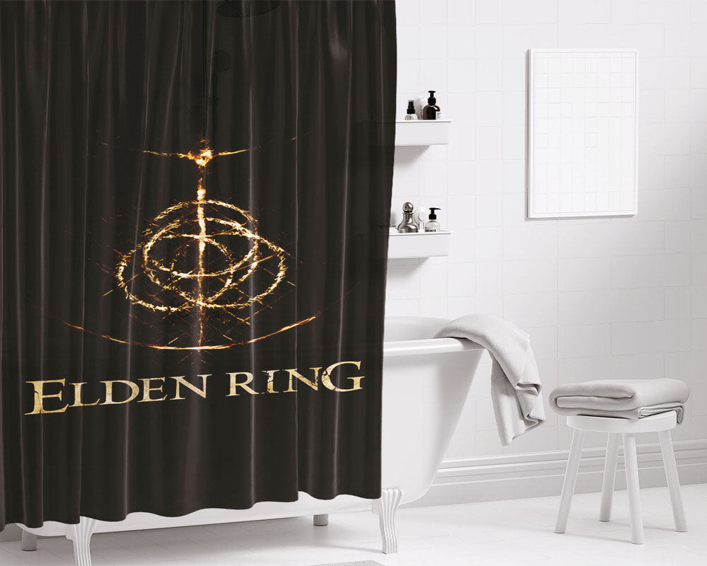 Elden Ring Logo Bathroom Shower Curtain Fabric Waterproof | 66 X 72 Inch