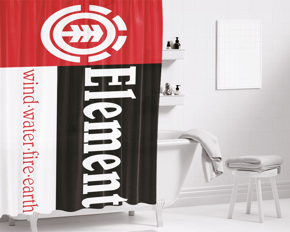 Element Sections Skateboard Deck Bathroom Shower Curtain Fabric Waterproof | 66 X 72 Inch
