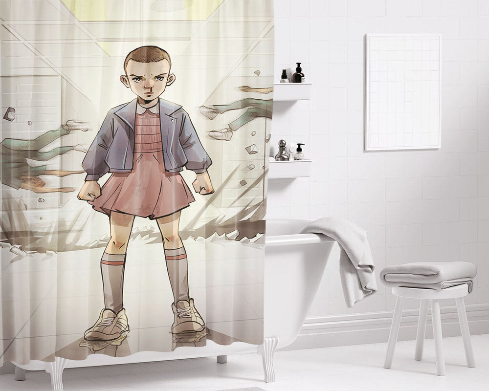 Eleven Power Bathroom Shower Curtain Fabric Waterproof | 66 X 72 Inch