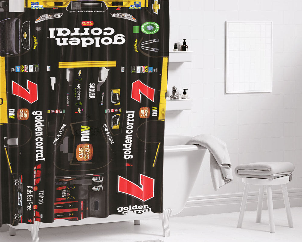Elliott Sadler'S Car Stikers Bathroom Shower Curtain Fabric Waterproof | 66 X 72 Inch
