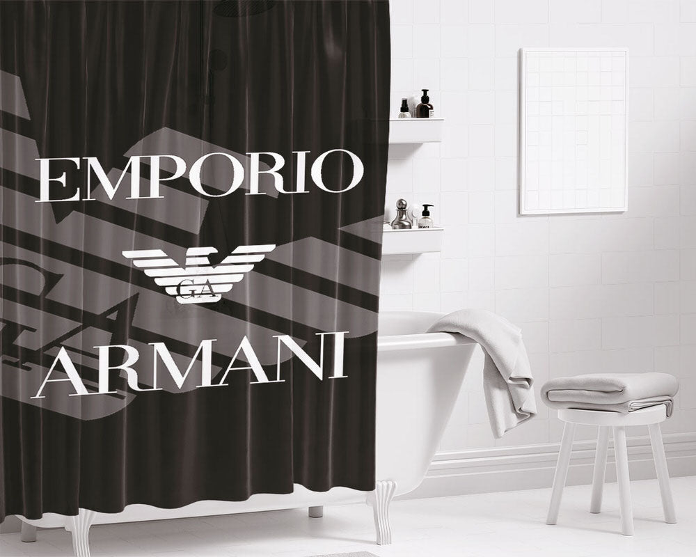 Emporio Armani Ga Logo Bathroom Shower Curtain Fabric Waterproof | 66 X 72 Inch