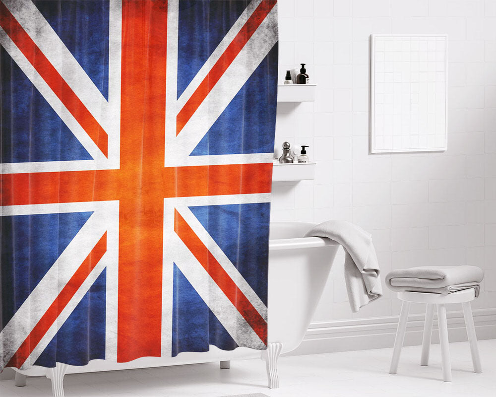 England Flag Bathroom Shower Curtain Fabric Waterproof | 66 X 72 Inch
