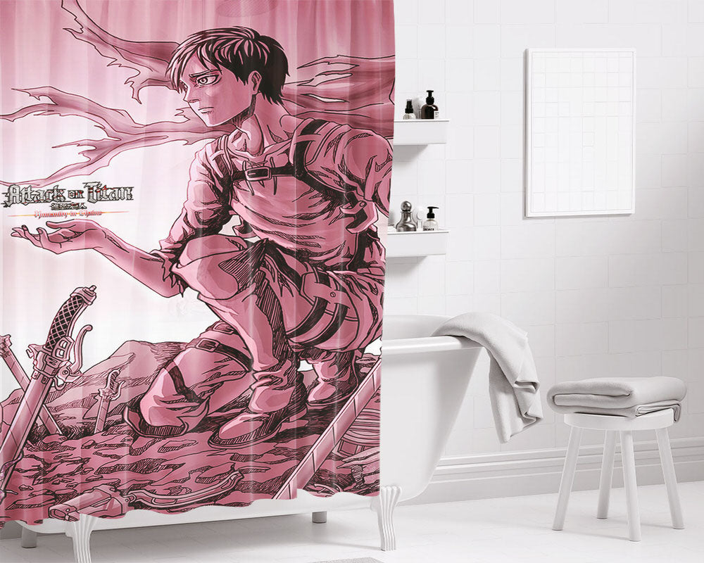 Eren Jeager 1 Bathroom Shower Curtain Fabric Waterproof | 66 X 72 Inch