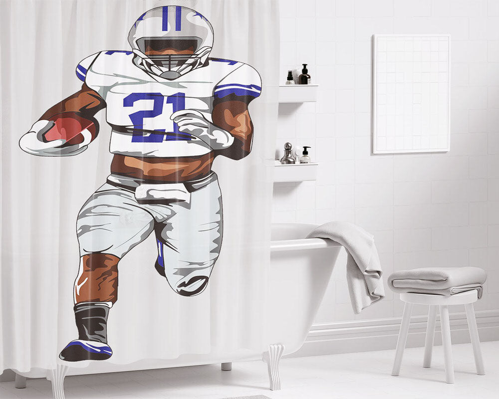 Ezekiel Elliott Cowboys Bathroom Shower Curtain Fabric Waterproof | 66 X 72 Inch