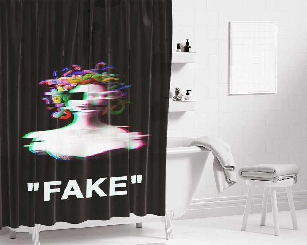 Fake Medusa Art Bathroom Shower Curtain Fabric Waterproof | 66 X 72 Inch