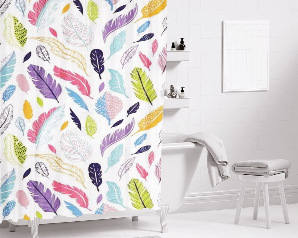 Far Full Color Bathroom Shower Curtain Fabric Waterproof | 66 X 72 Inch