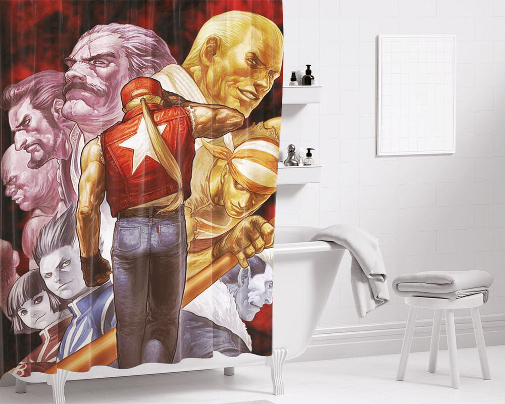 Fatal Fury Anthology Wallpapers Bathroom Shower Curtain Fabric Waterproof | 66 X 72 Inch