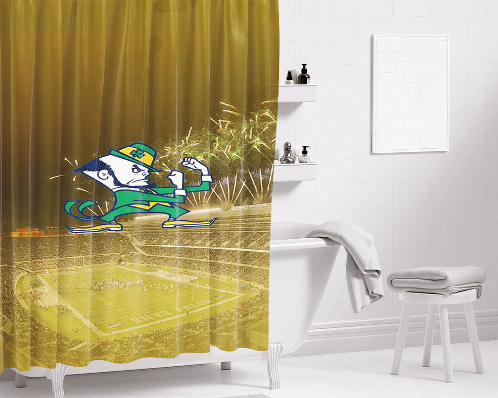 Fighting Irish Stadium Logo Bathroom Shower Curtain Fabric Waterproof | 66 X 72 Inch