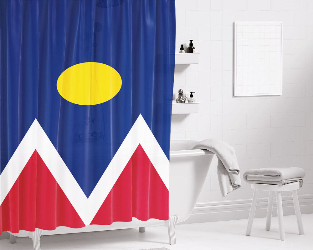Flag Of Denver Bathroom Shower Curtain Fabric Waterproof | 66 X 72 Inch