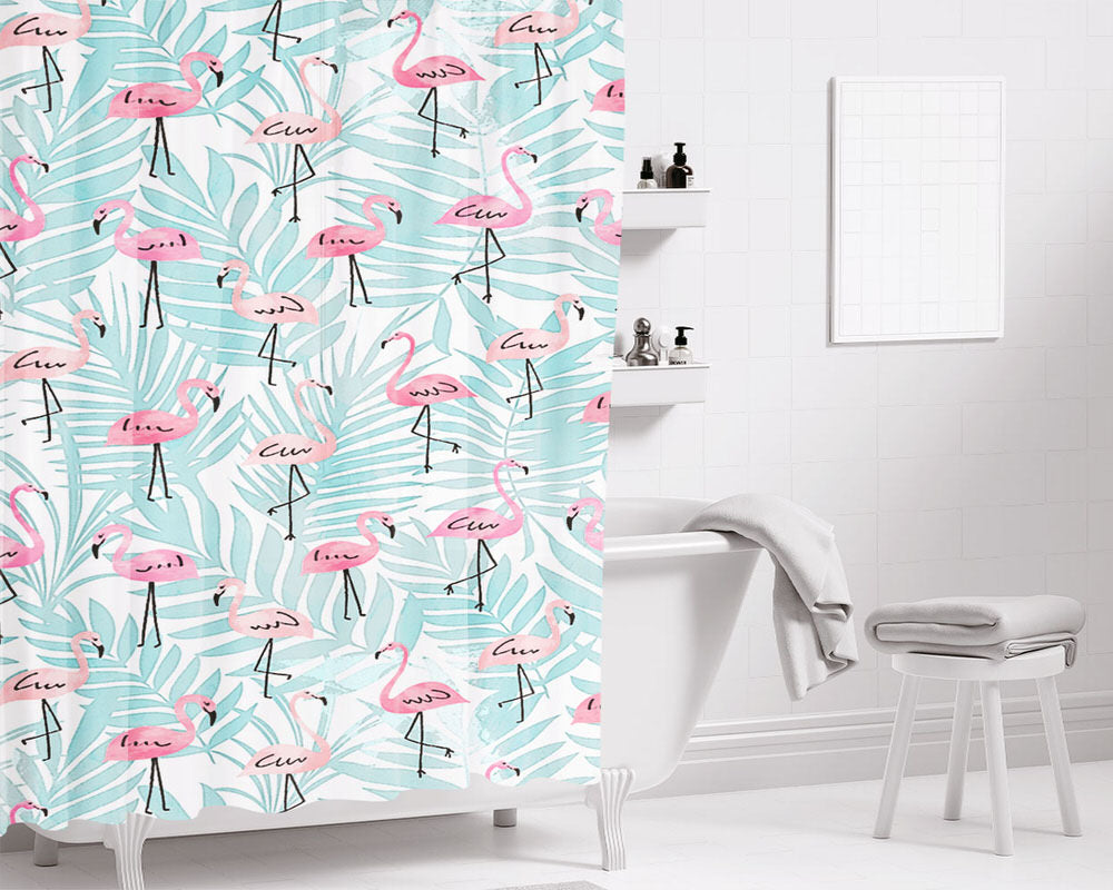 Flamant Bathroom Shower Curtain Fabric Waterproof | 66 X 72 Inch