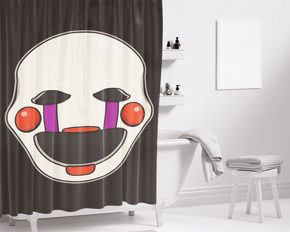 Fnaf Puppet Face Wallpaper Bathroom Shower Curtain Fabric Waterproof | 66 X 72 Inch