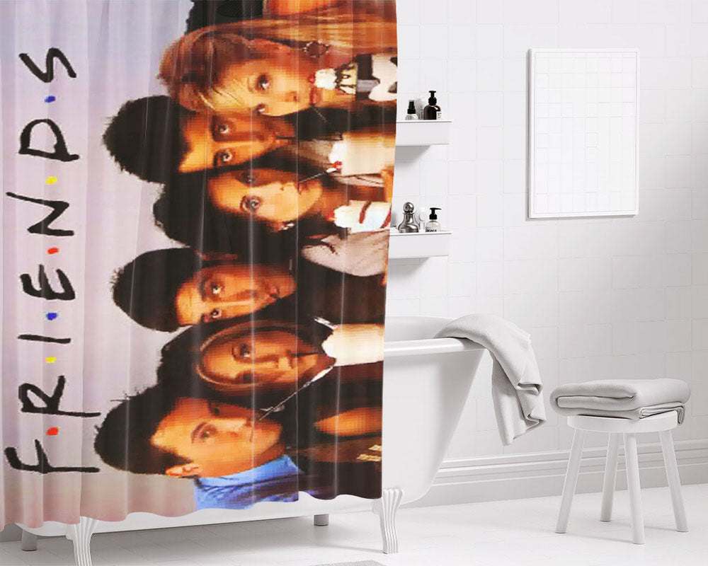 Friends Show Bathroom Shower Curtain Fabric Waterproof | 66 X 72 Inch