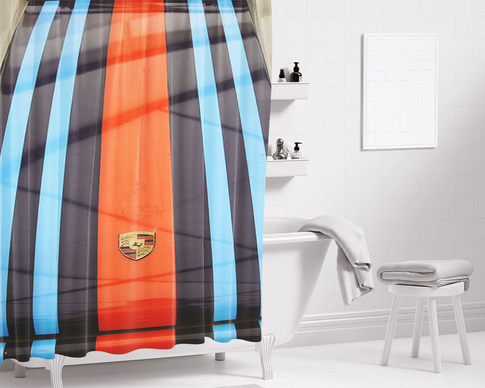 Front Car Porsche 911 Bathroom Shower Curtain Fabric Waterproof | 66 X 72 Inch