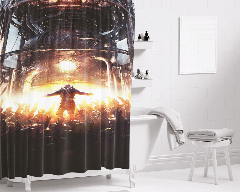 Frostpunk Games Poster Bathroom Shower Curtain Fabric Waterproof | 66 X 72 Inch