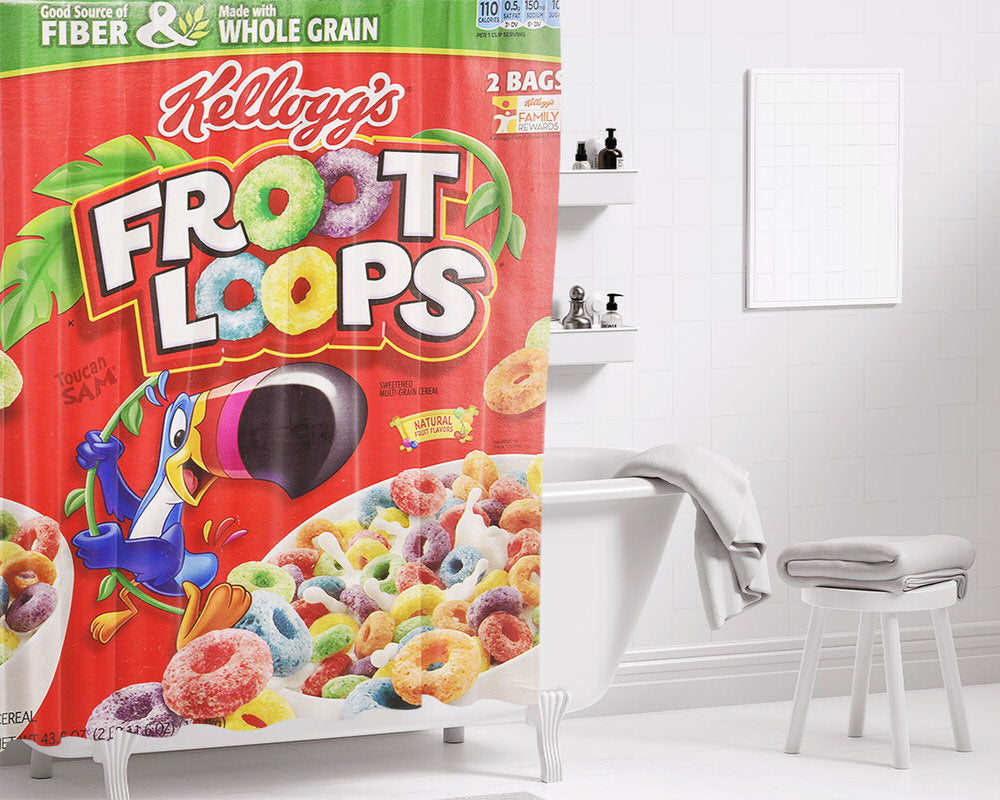 Fruit Loops Bathroom Shower Curtain Fabric Waterproof | 66 X 72 Inch