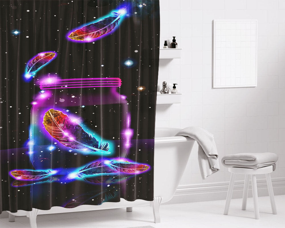 Fur Galaxy Night Art Bathroom Shower Curtain Fabric Waterproof | 66 X 72 Inch