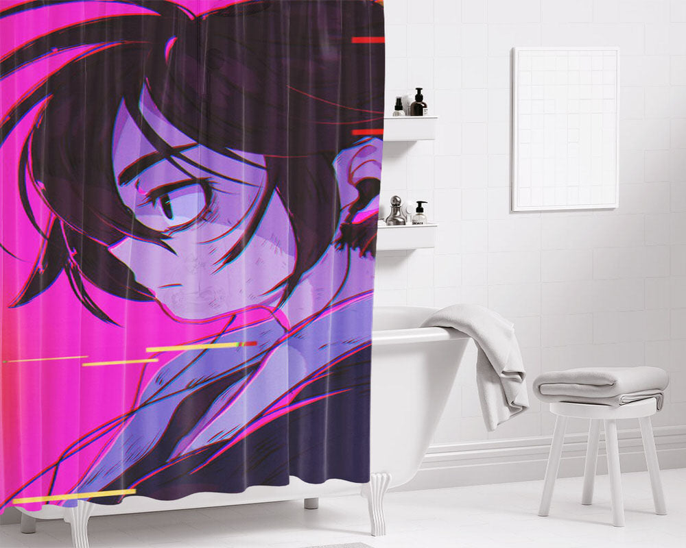 Game Katana Zero Bathroom Shower Curtain Fabric Waterproof | 66 X 72 Inch