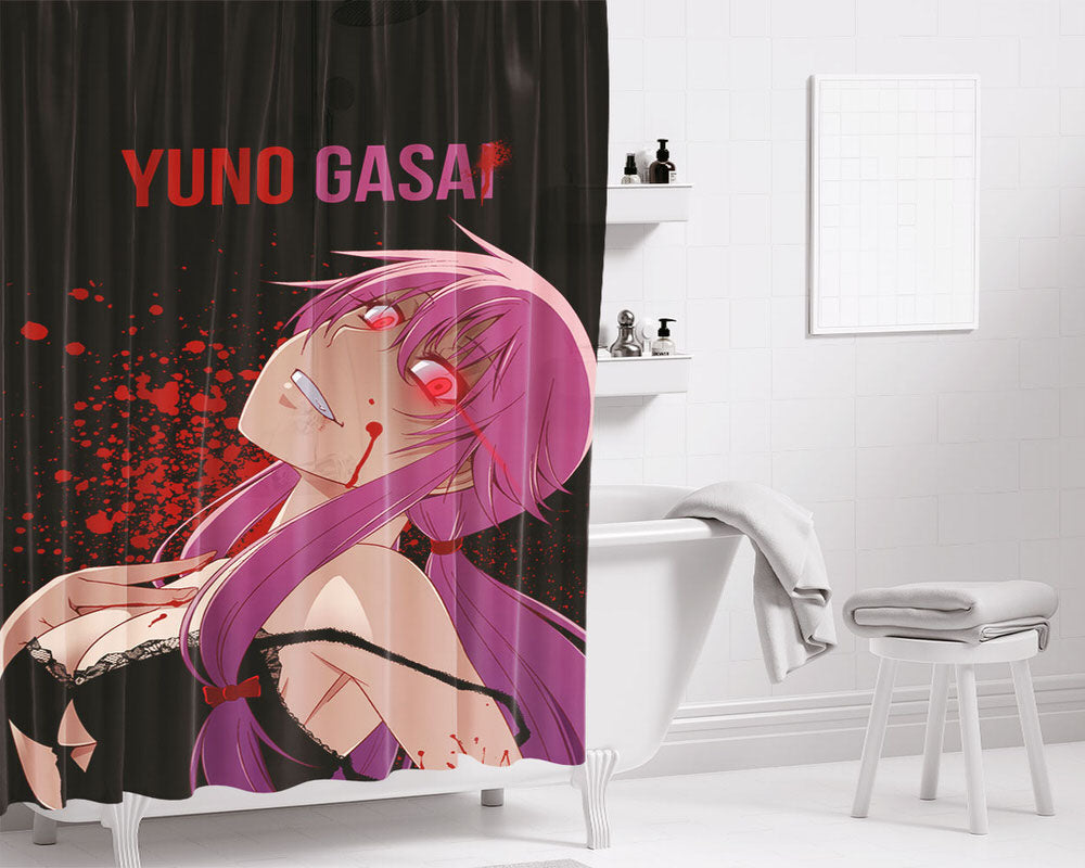 Gasai Yuno Bathroom Shower Curtain Fabric Waterproof | 66 X 72 Inch