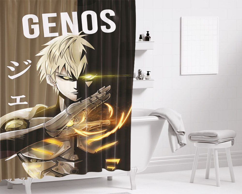 Genos One Punchman Bathroom Shower Curtain Fabric Waterproof | 66 X 72 Inch