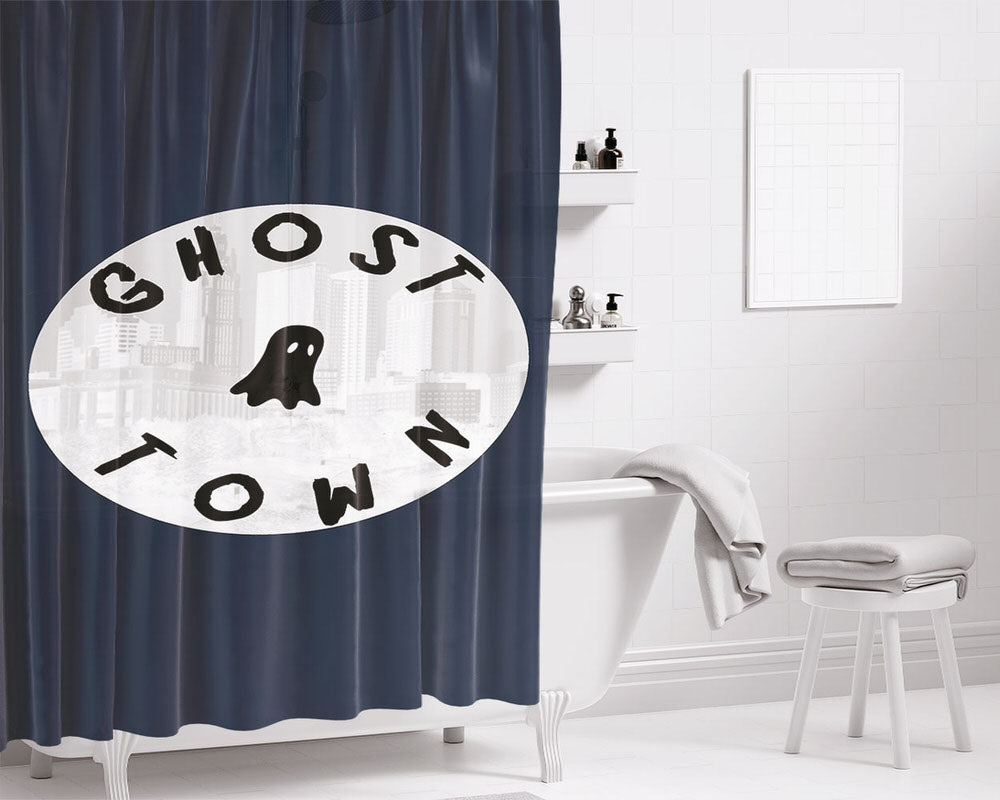 Ghosttown 2 Bathroom Shower Curtain Fabric Waterproof | 66 X 72 Inch