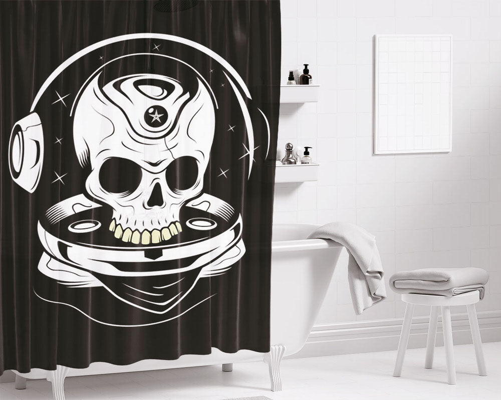Goonies Skull Calligram Bathroom Shower Curtain Fabric Waterproof | 66 X 72 Inch