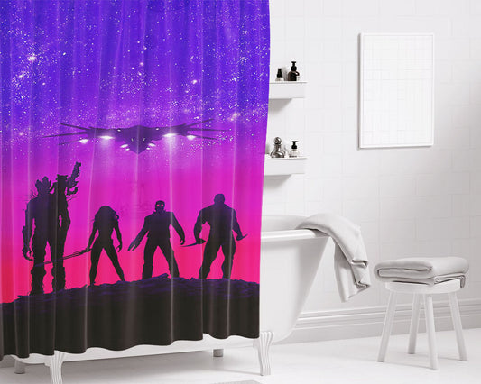 Guardians Of The Galaxy Bathroom Shower Curtain Fabric Waterproof | 66 X 72 Inch