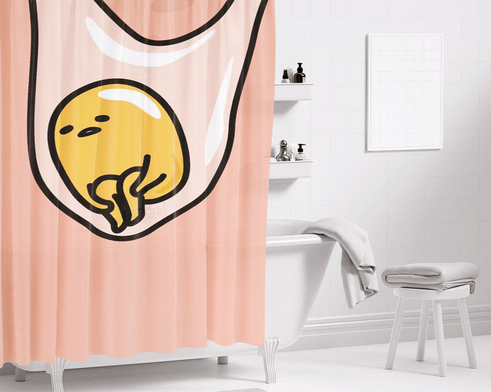 Gudetama Egg Bathroom Shower Curtain Fabric Waterproof | 66 X 72 Inch