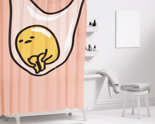 Gudetama Egg Bathroom Shower Curtain Fabric Waterproof | 66 X 72 Inch