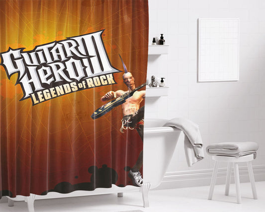 Guitar Hero 3 Bathroom Shower Curtain Fabric Waterproof | 66 X 72 Inch