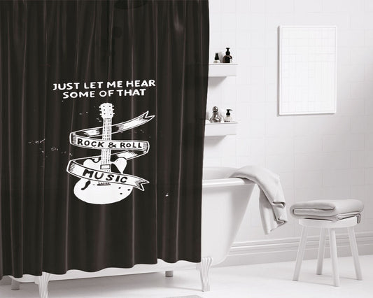 Guitar Quotes Bathroom Shower Curtain Fabric Waterproof | 66 X 72 Inch