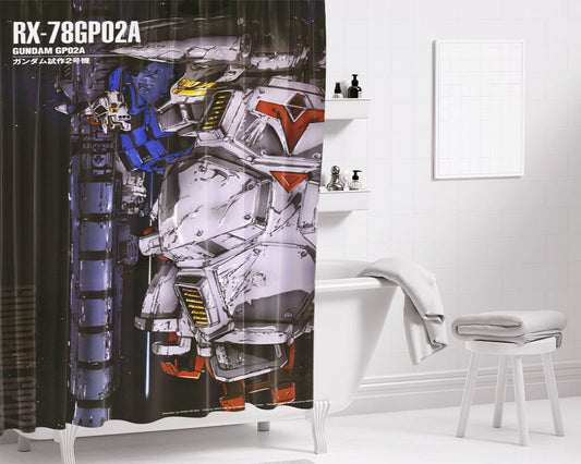 Gundam Rx 78 Gp02A Bathroom Shower Curtain Fabric Waterproof | 66 X 72 Inch